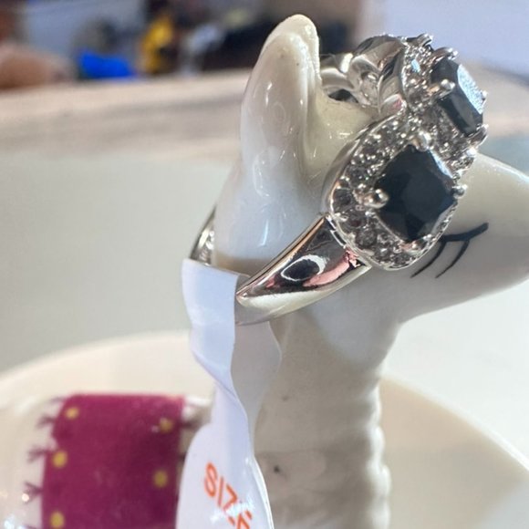 RBP Black Onyx Cubic Zirconia Size 6 Ring - Picture 4 of 6